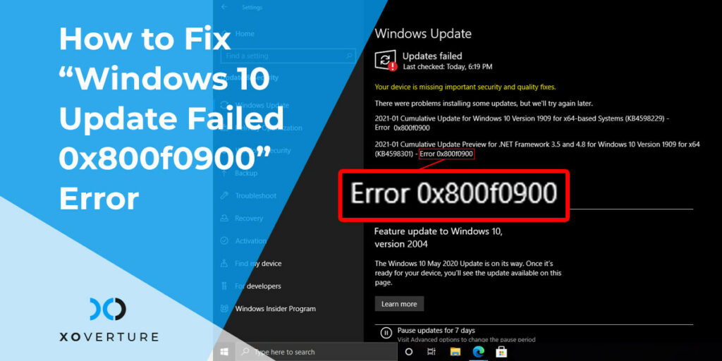 A Guide To Fix “windows 10 Update Failed 0x800f0900” Error 6798